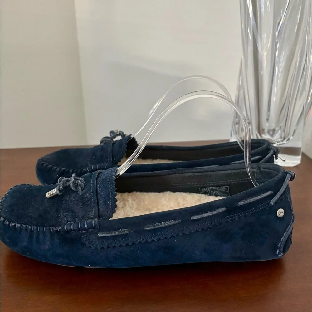 UGG Navy Blue Suede Loafers - Picture 2 of 6